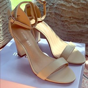 Nude Block Heels